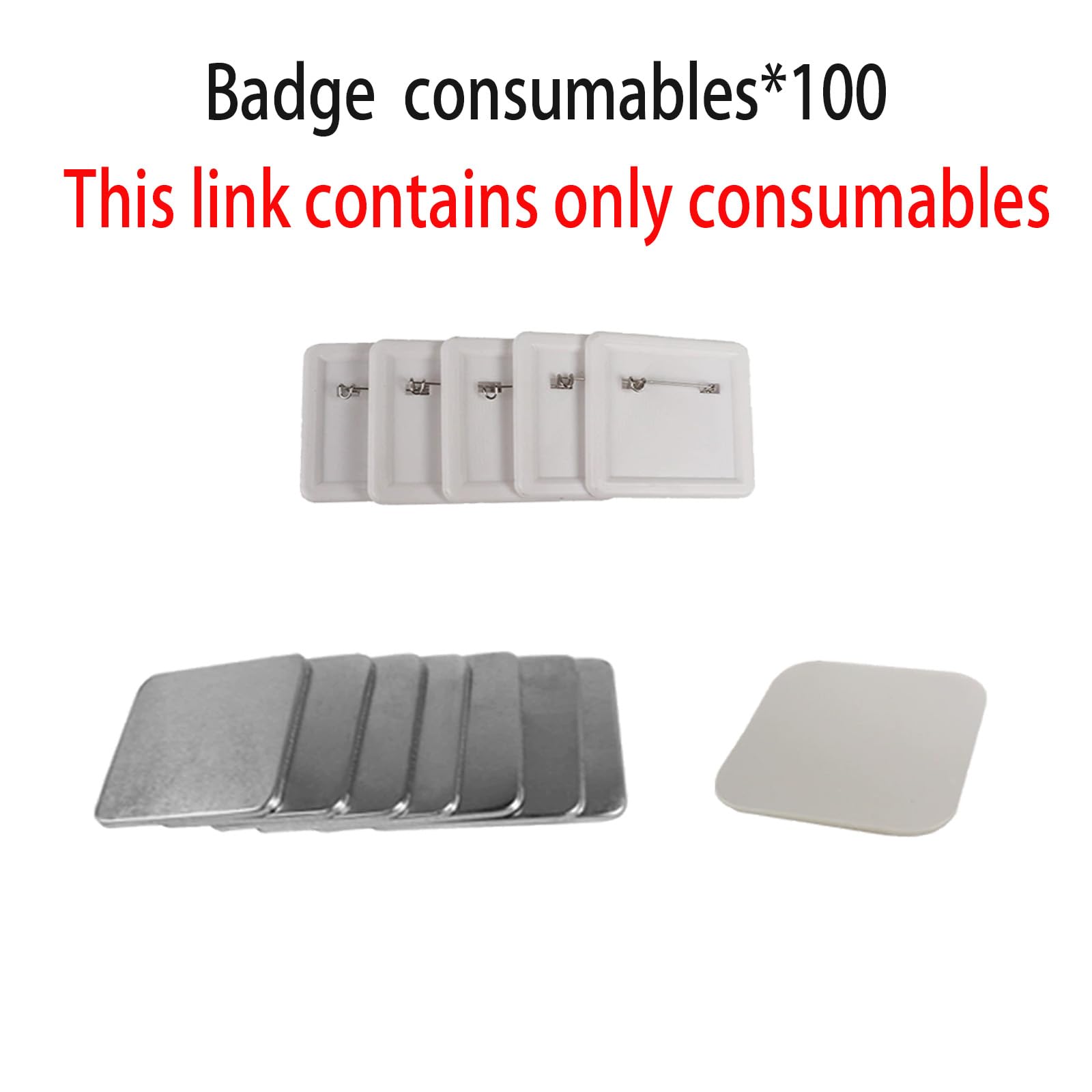 Maquina De Pins, Maquina Chapas Personalizadas Kit, 50x50mm Máquina De Imán Fotográfico, Cuadradas Máquina Para Hacer Imanes De Nevera, 100 Juegos De Suministros, Ideal Para Fiestas, Eventos