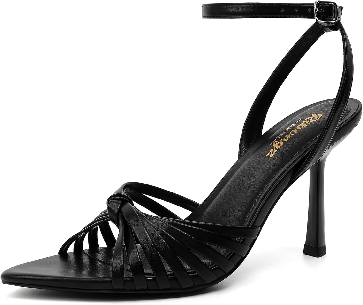 RIBONGZ High Heels for Women Lace Up Summer Sandals Strappy Heels Pointed Open Toe Ankle Strap High Stiletto Sexy Pumps for Wedding Casual Dance Prom Party Comfortable Dressy Shoes