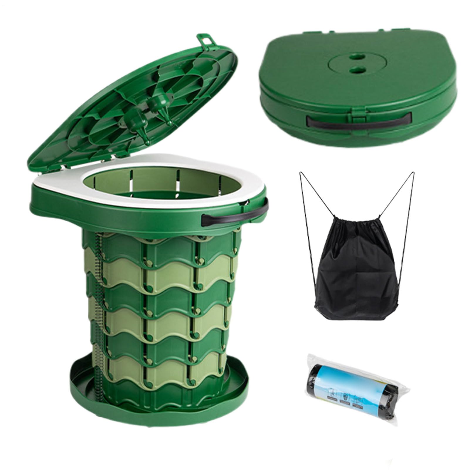 Toilette - Faltbare Toilette, Höhenverstellbarer, versenkbar für Kinder und Erwachsene, Outdoor Campinghocker für Boot, Strandzelt, Wandern, lange Reisen