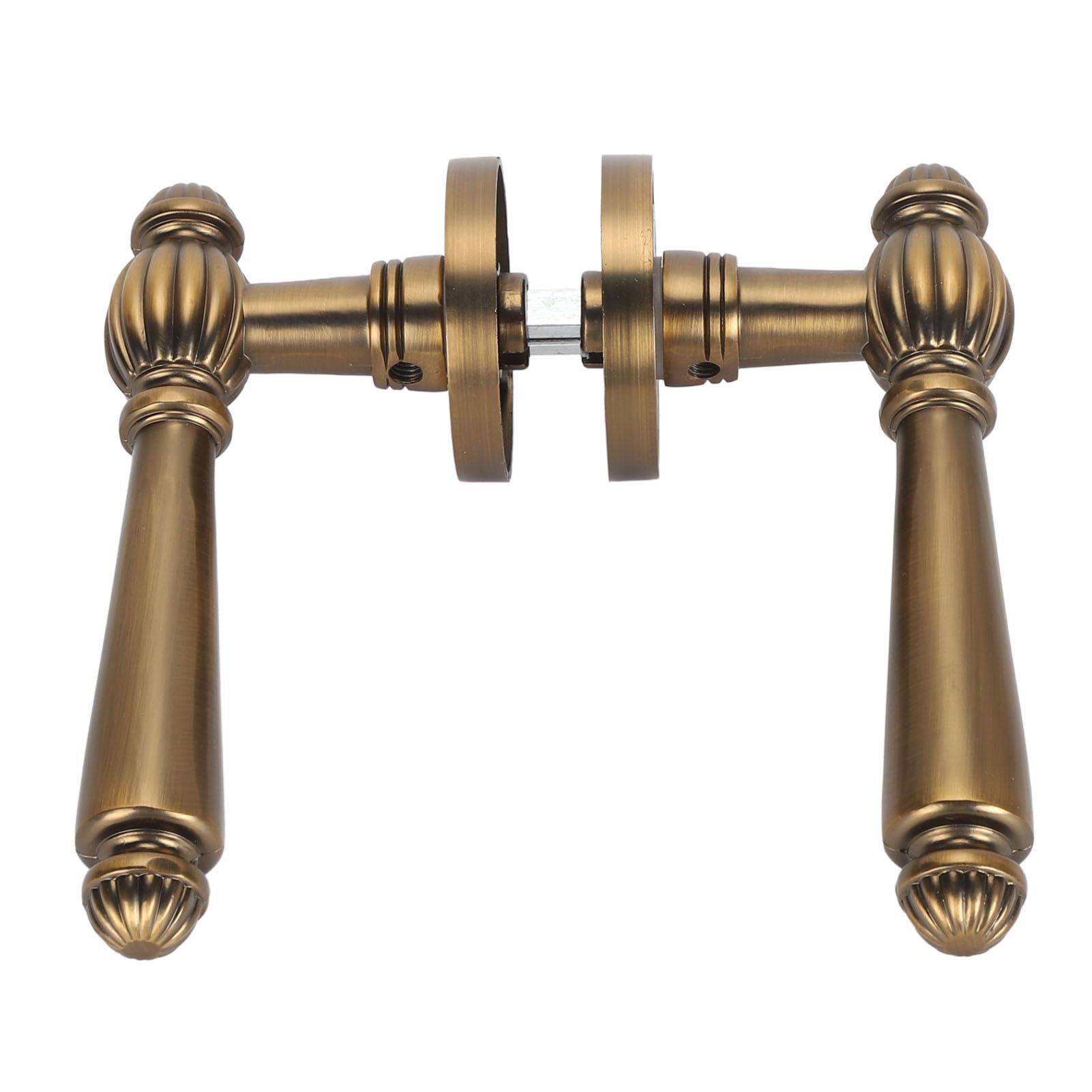 Manija de Puerta de Entrada con Llave y Palanca Ondulada, Núcleo de Cobre Duradero, Acabado en Bronce Antiguo para Dormitorio y Sala de Estar