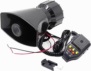 Siren Horn Recording Function Siren Speaker 100W car Siren Horn with Mic PA Speaker System Emergency Loudspeaker Alarm Horn Recording Function car Siren Used for Any 12V Trucks Ships etc