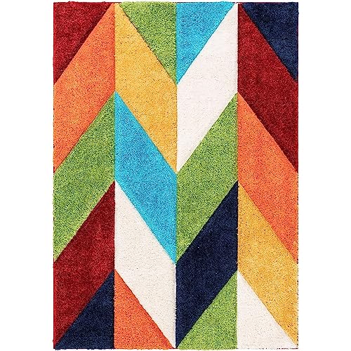 Image of Modern Quality Carpet /Trending Design Hand Woven Fluffy Rug /Mats for Bedroom /Dinning Hall /Living Room 2-inch Thick [Size 7x7 Feet Square]