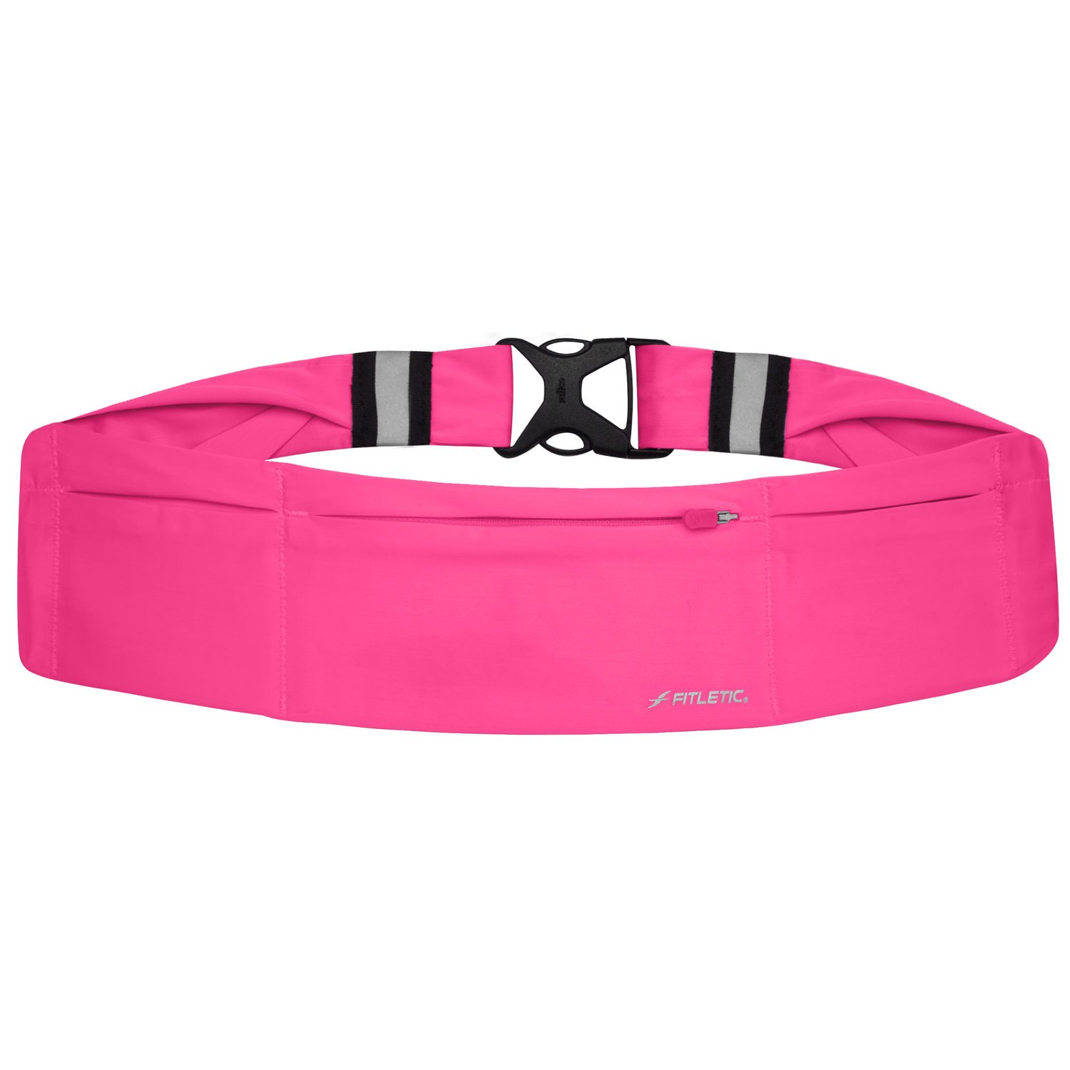 Fitletic Triple Pocket Running & Fitness Waist Belt for Men and Women. Phone Holder Pouch, Storage for Snacks, Keys, ID. Size Small, Medium, Large