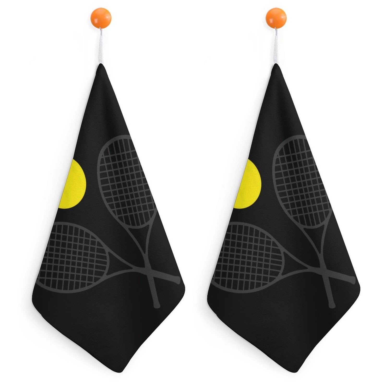 CGSBNGHA Tennis Racket Ball Hand Towel Hanging Face Towels Cleaning Cloths Handkerchief for Bathroom Kitchen
