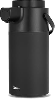 Tiken 135oz/4L Airpot Coffee Dispenser with Pump - Stainless Steel Thermal Carafe Keeps Hot 24Hrs