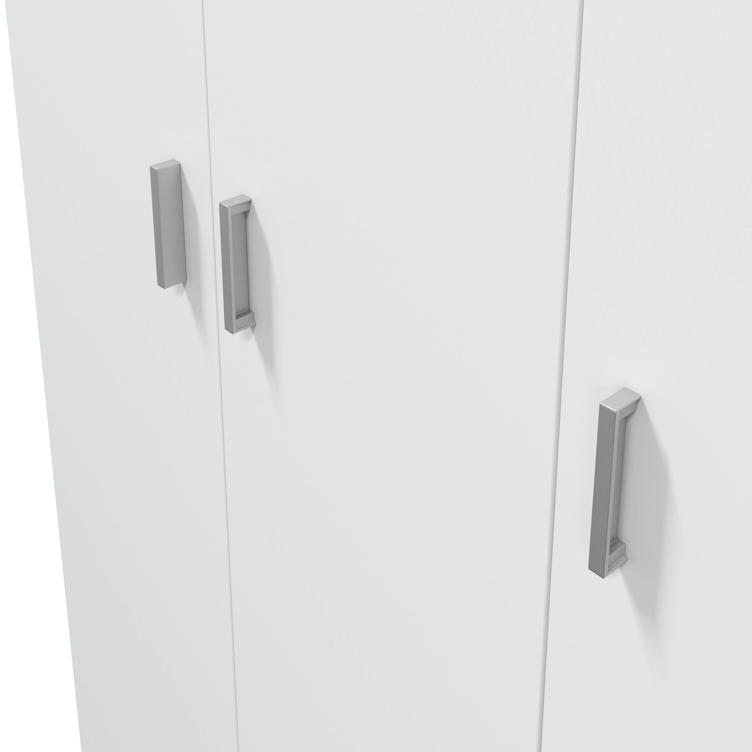 amuéblate Online - Armario Auxiliar Multiusos Escobero de Tres Puertas, Modelo Delta, Color Blanco, Medidas: 109 cm (Ancho) x 180 cm (Alto) x 37 cm (Fondo)