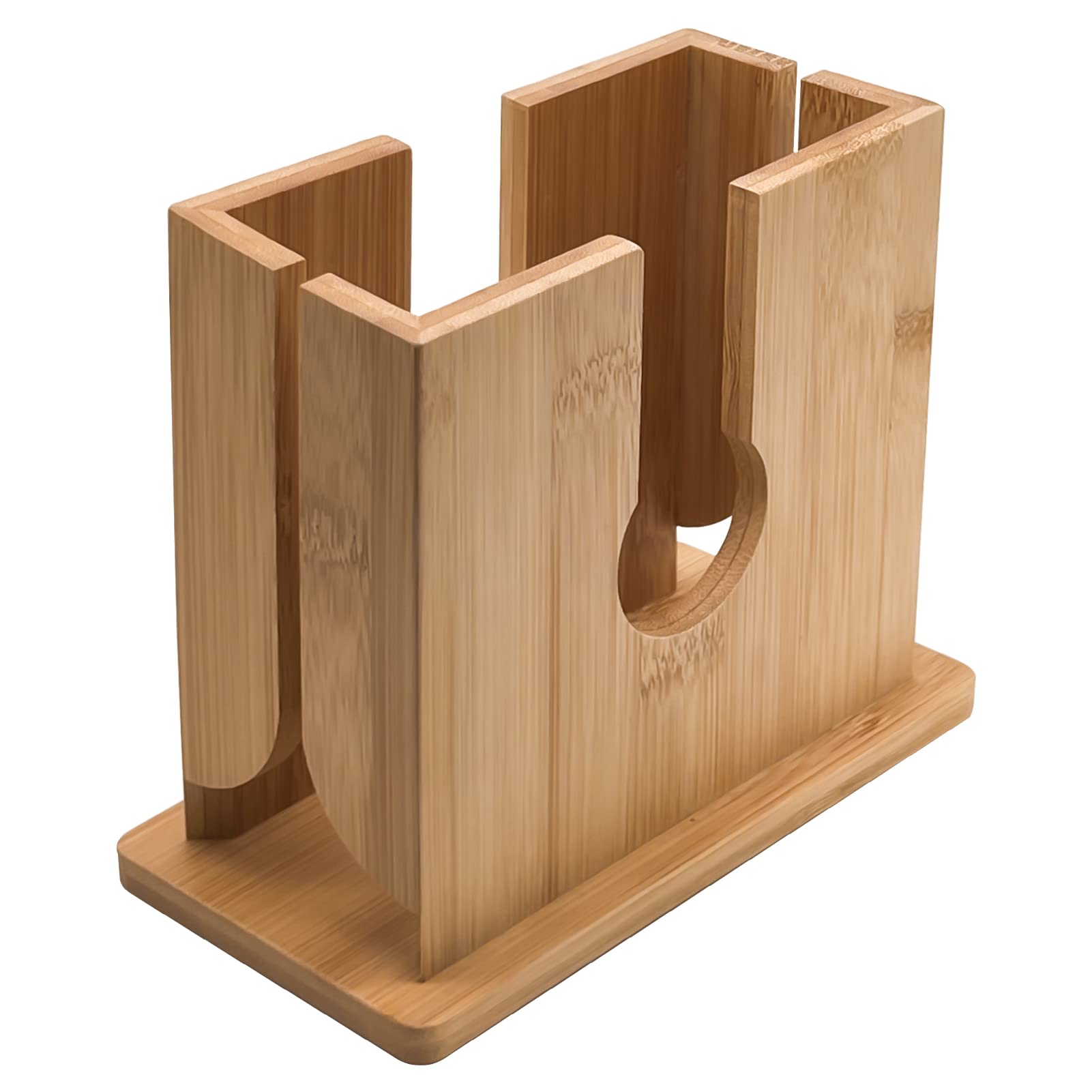 Bagel Slicer - Bamboo Bagel Cutter with Non-Slip Base -1