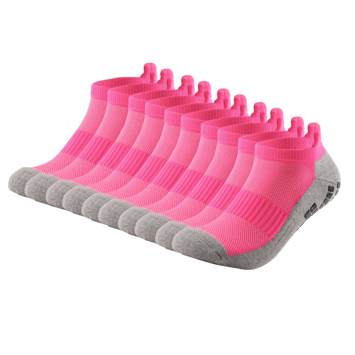 Calcetines de compresión de tobillo para hombres y mujeres, 2/4/6 pares, calcetines de compresión de corte bajo con soporte de tobillo, rojo rosa, 10 pares, 10 Pairs Rose red, 9-12