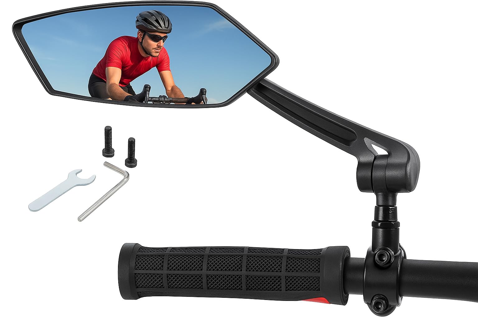 Diavo Gilet LED Sécurité + Rétroviseur Vélo – Pack Haute Visibilité 360° – Étanche & Rechargeable – Cyclisme, Jogging, Trottinette avec LED Clignotant et Télécommande, Installation Facile