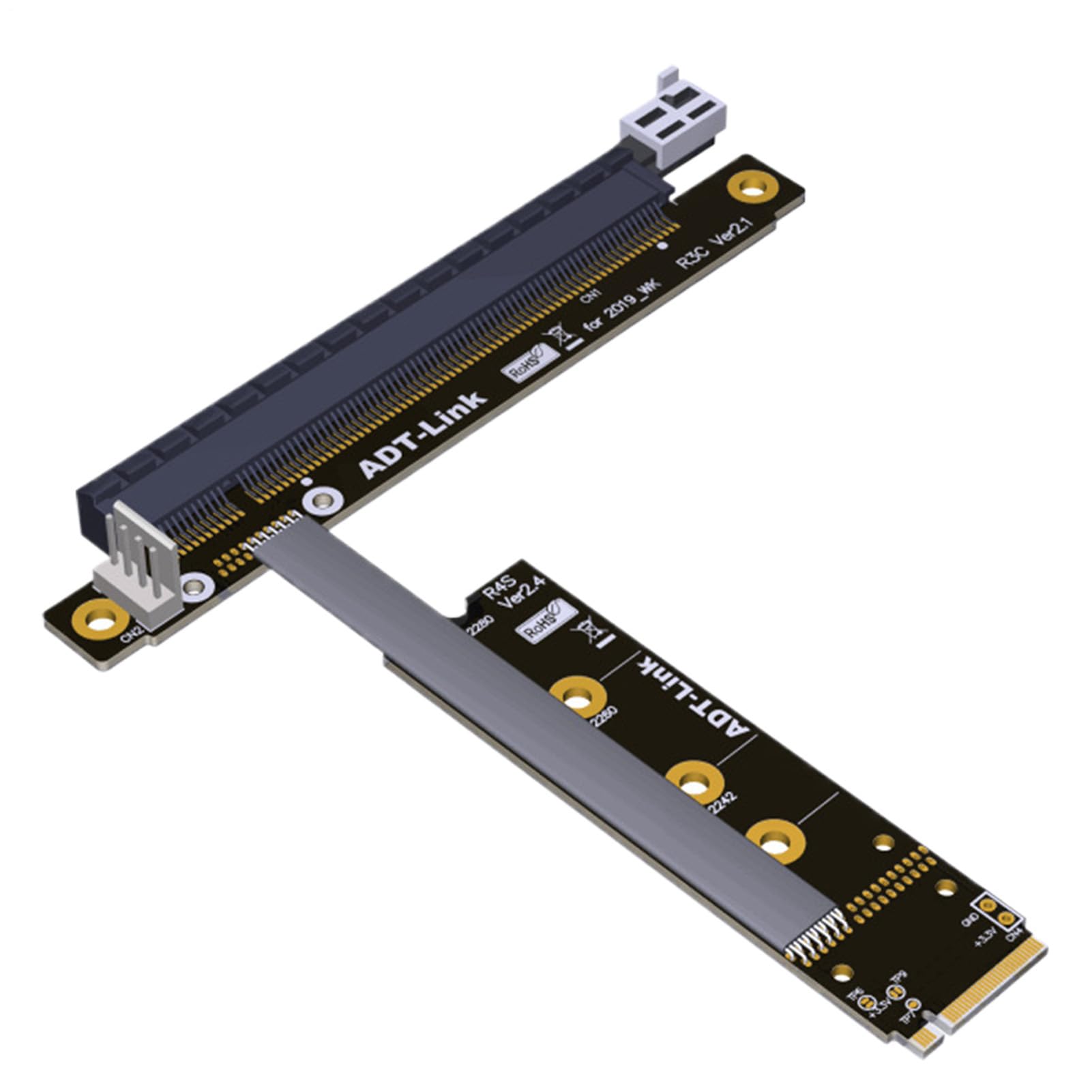 ADT-Link przedłużacz M.2 do PCI-E 4.0 X16, Adtlink M.2 do Pci, przedłużacz adaptera karty graficznej, transmisja z pełną prędkością, wygodny proces konfiguracji, 25 cm dla lepszego przepływu pracy