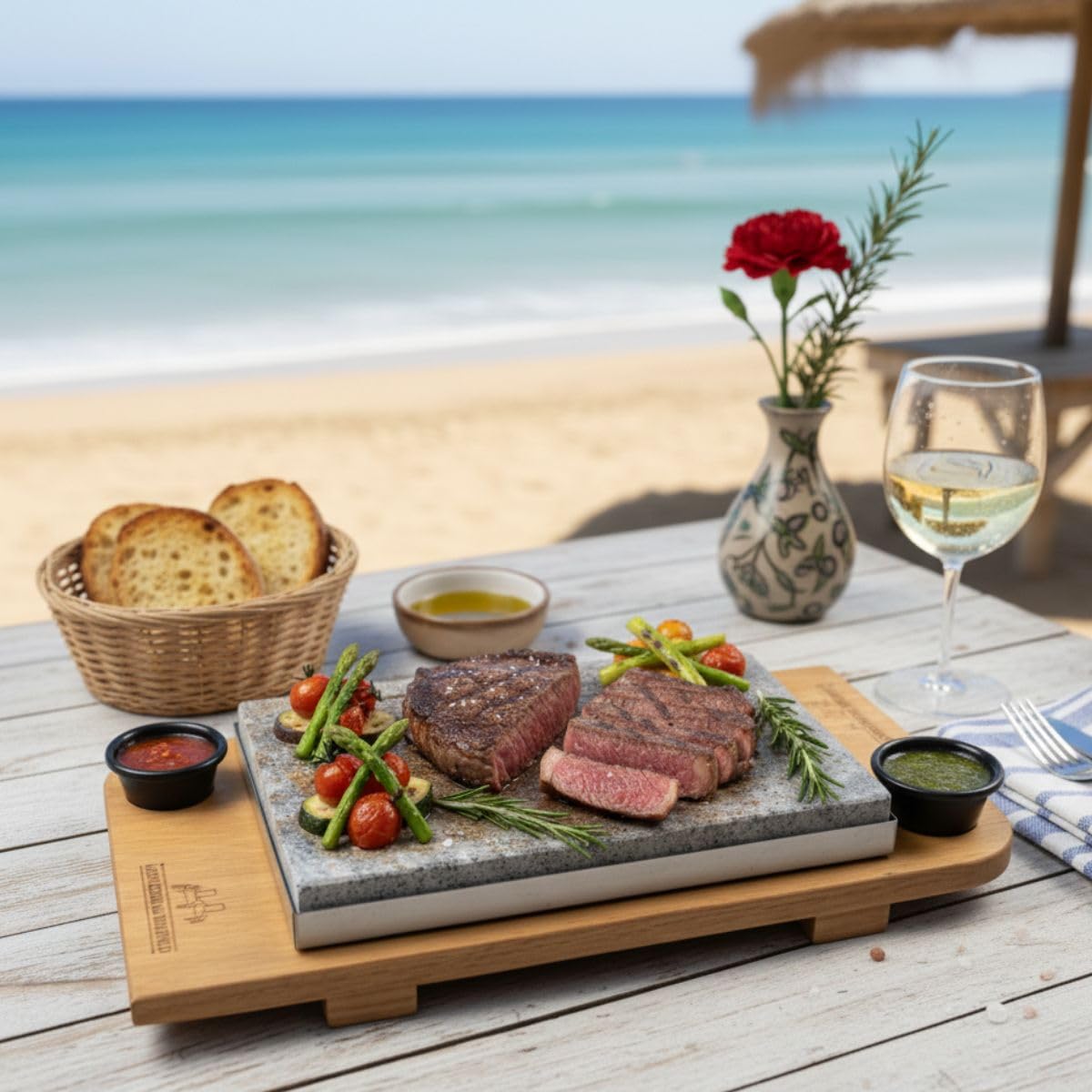 Piedra para carne 20x30 Personalizada 2 Logotipos