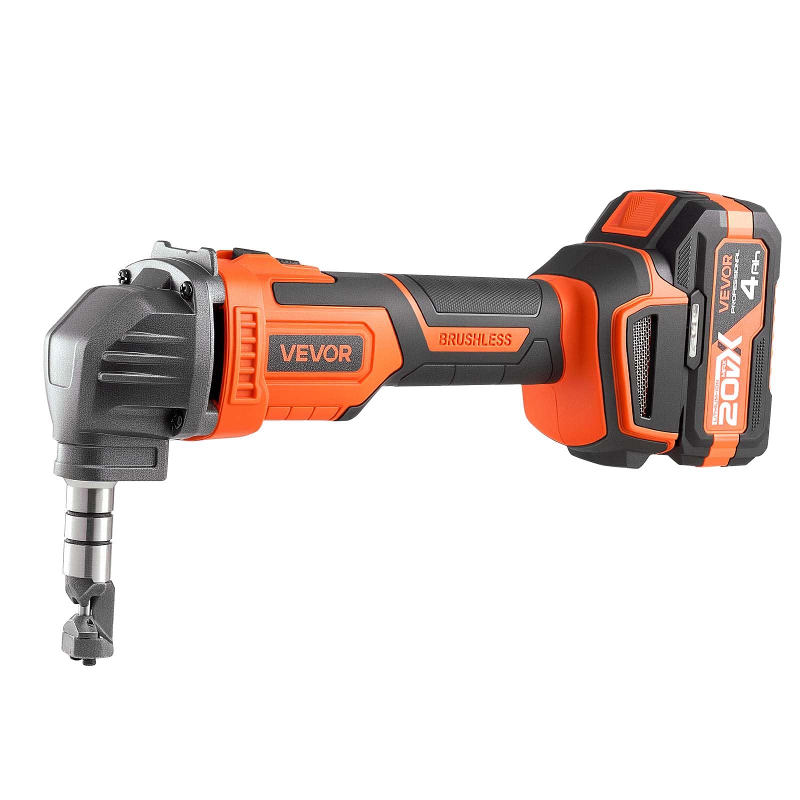 VEVOR Cortador de Metal Inalámbrico con Batería de 20 V y 4000 mAh, Eficiente Motor sin Escobillas de 2200 RPM, con Estuche de Plástico para Cortar Láminas de Acero y Aluminio, Rendimiento Potente