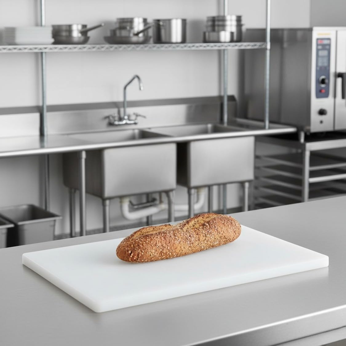 TrueCraftware- 12" x 18" x 3/4" Utility Cutting Board White Color Plastic- Thick Non-Skid Plastic Chopping Board Cutting Board for Kitchen Meat Vegetables Fruits Home Restaurants Dishwasher Safe