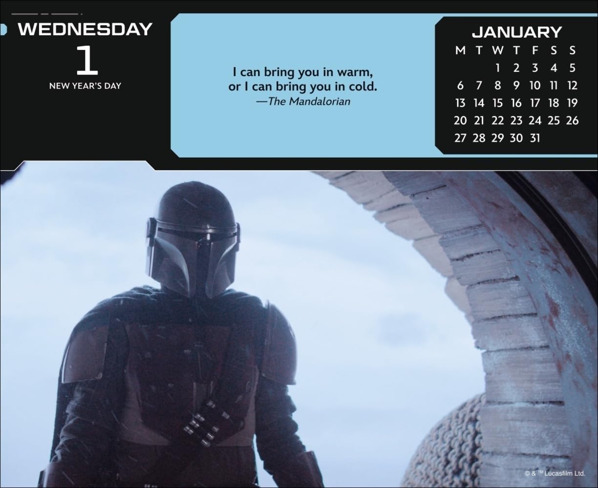 The Mandalorian The Child Tagesabreißkalender 2025: Kleiner Kalender für Star Wars Fans: Grogu und viele andere in einem Tischkalender 2025 zum Abreißen!
