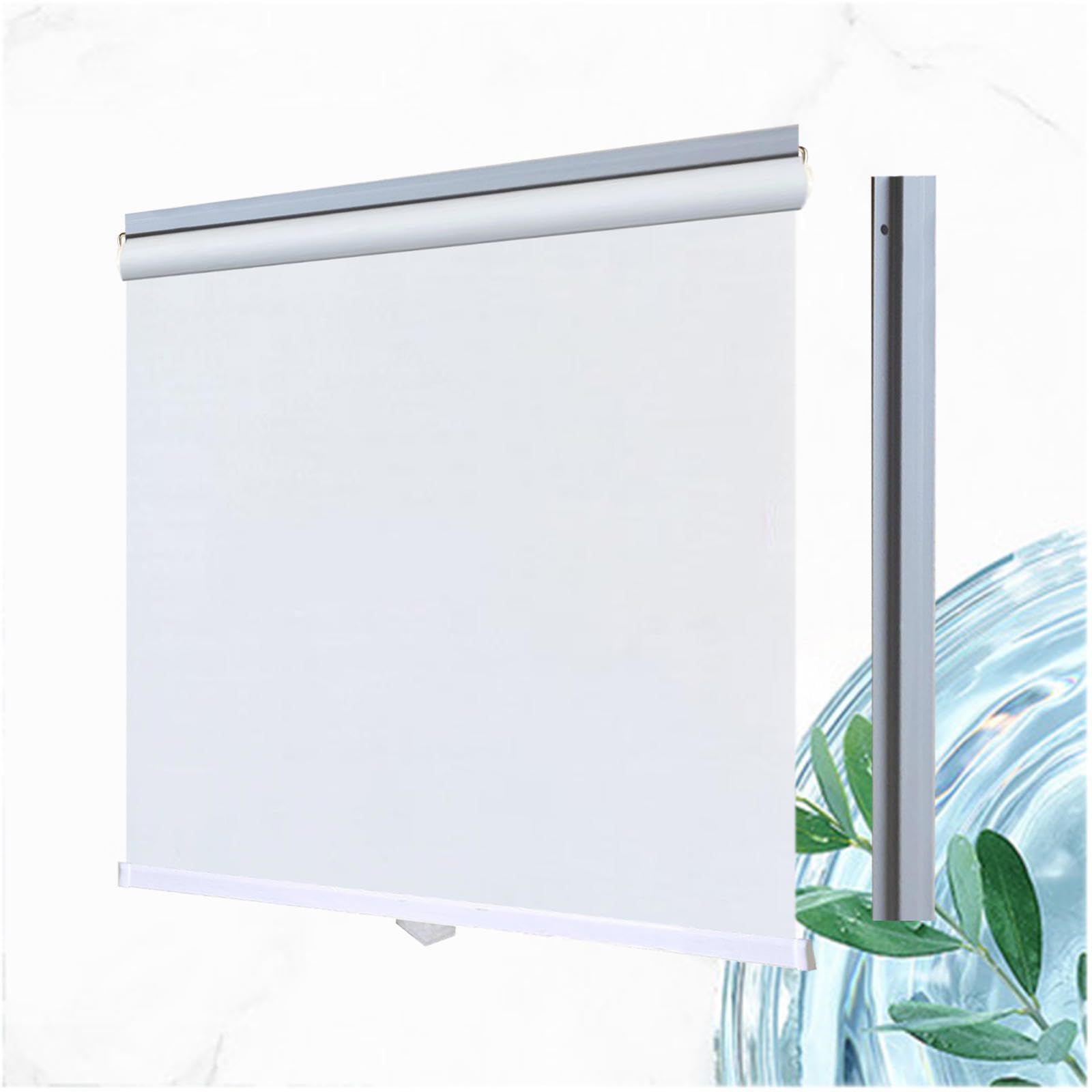 Cordless Blackout Roller Shades 50/75/90/115/130cm, Retractable Sunshade Roller Blinds, Blackout Curtains No Drilling, Temporary Thermal Blinds for Doors Windows,white-95x160cm/37 * 63in