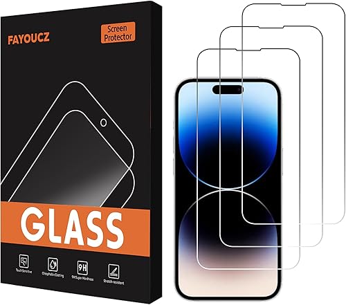 Paquete de 3 protectores de pantalla de vidrio compatibles con iPhone 12, película de vidrio templado de 6.1 pulgadas, antiarañazos, alta definición