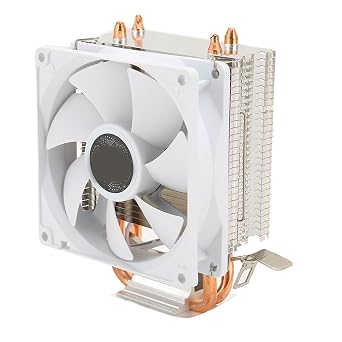 White CPU Air Cooler, 90MM CPU Cooler, Dual Tower 2 Heat Pipes CPU Cooling Fans, Quiet Fan CPU Cooler for 775 1150 1151 1155 1156 1200 1700 1356 1366