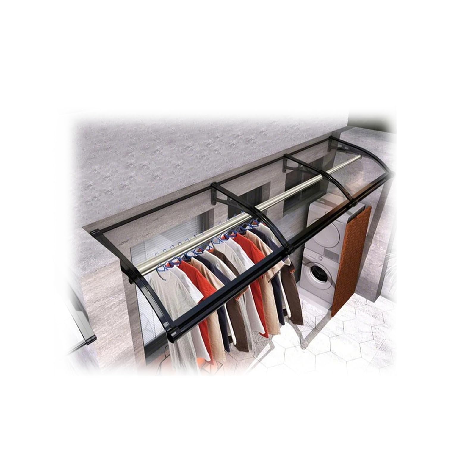 LWJSOCP Premium Silver Canopy 80x360cm Durable Outdoor Shelter for Doors & Patios Protects Against Rain Snow & Sunlight AllWeather Coverage Longlasting Solution