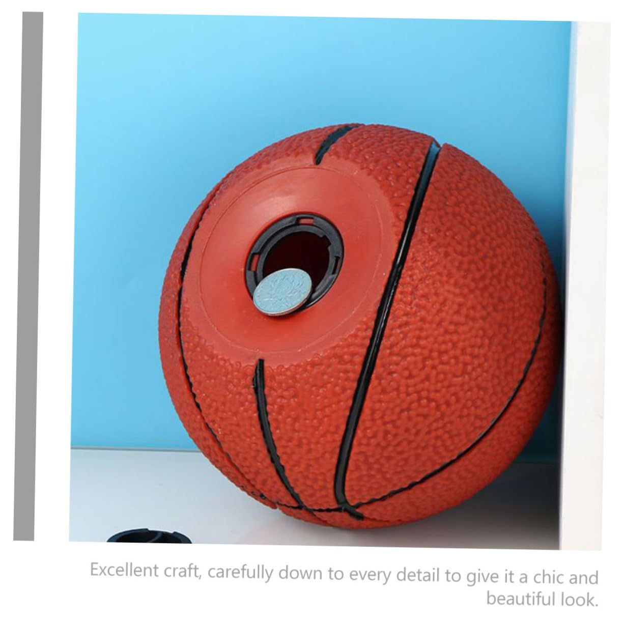 Salvadanaio a Forma di Pallone da Basket per Bambini in Vinile Design Resistente e Tocco Morbido, per Risparmiare e Decorare la Camera dei Ragazzi