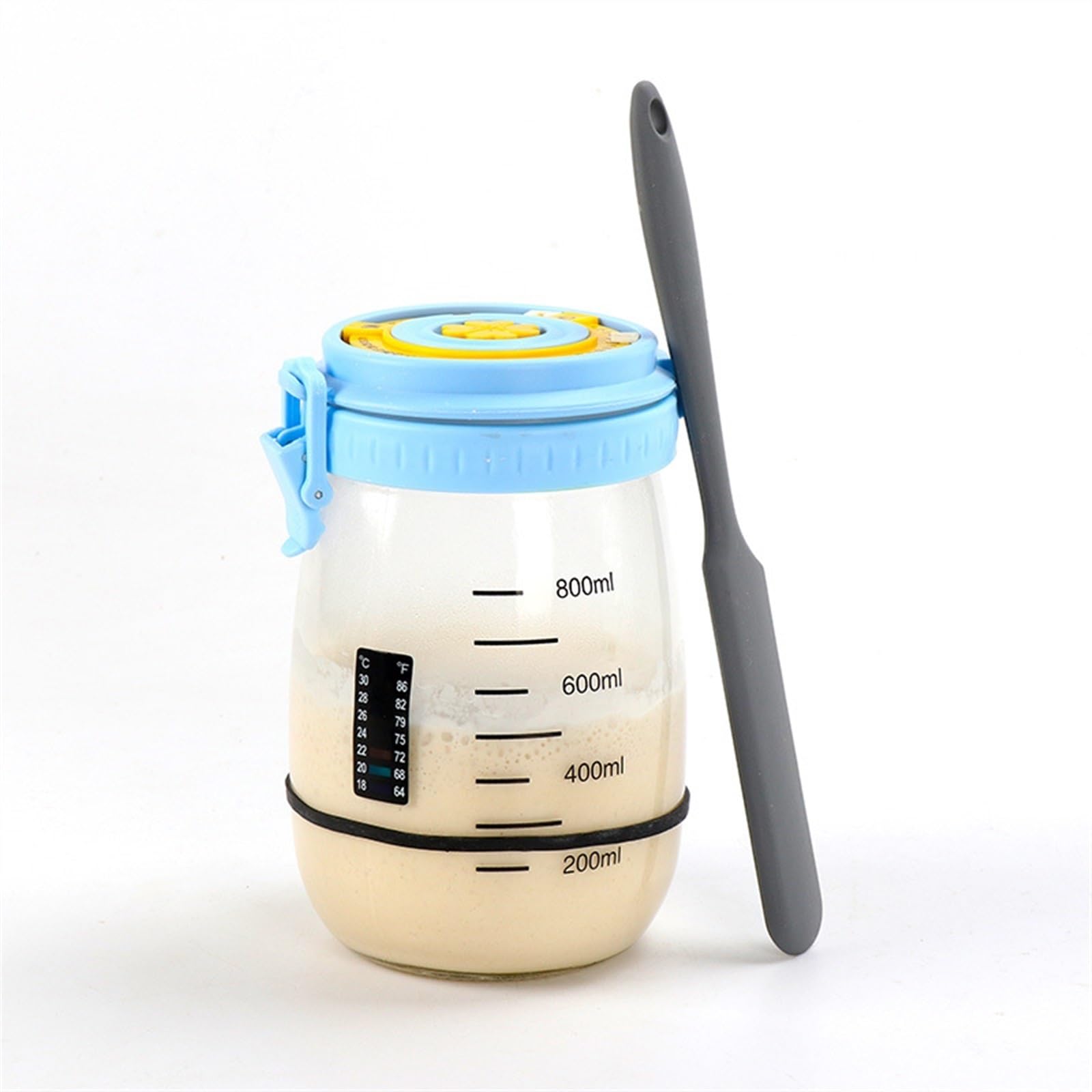 LUNCHS Glass Jar for Sourdough Starter Dough Fermentation Sourdough Starter Jar Kit With Scraper, Temperature Paper Sourdough Starter Jar (Color : 1000ml package 1)