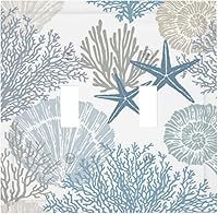 Vista 77 de Mid Century Morden Boho - Placa de pared para interruptor de luz dúplex de 1 banda, placa frontal decorativa eléctrica para receptáculo para baño