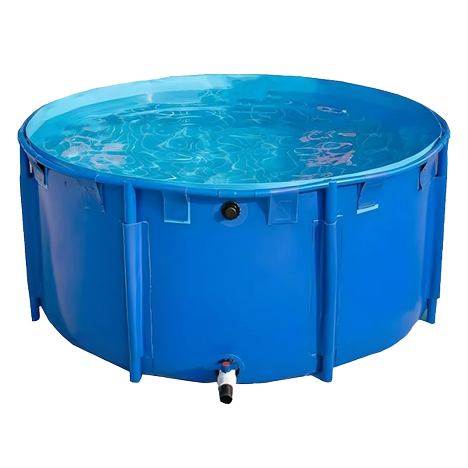 Laghetto per Pesci Fuori Terra in Tela, Acquario Pieghevole con Struttura in plastica e valvola di Scarico, Grande Vasca per Pesci da Esterno, laghetto Rotondo per Koi e Pesci Rossi con Rive