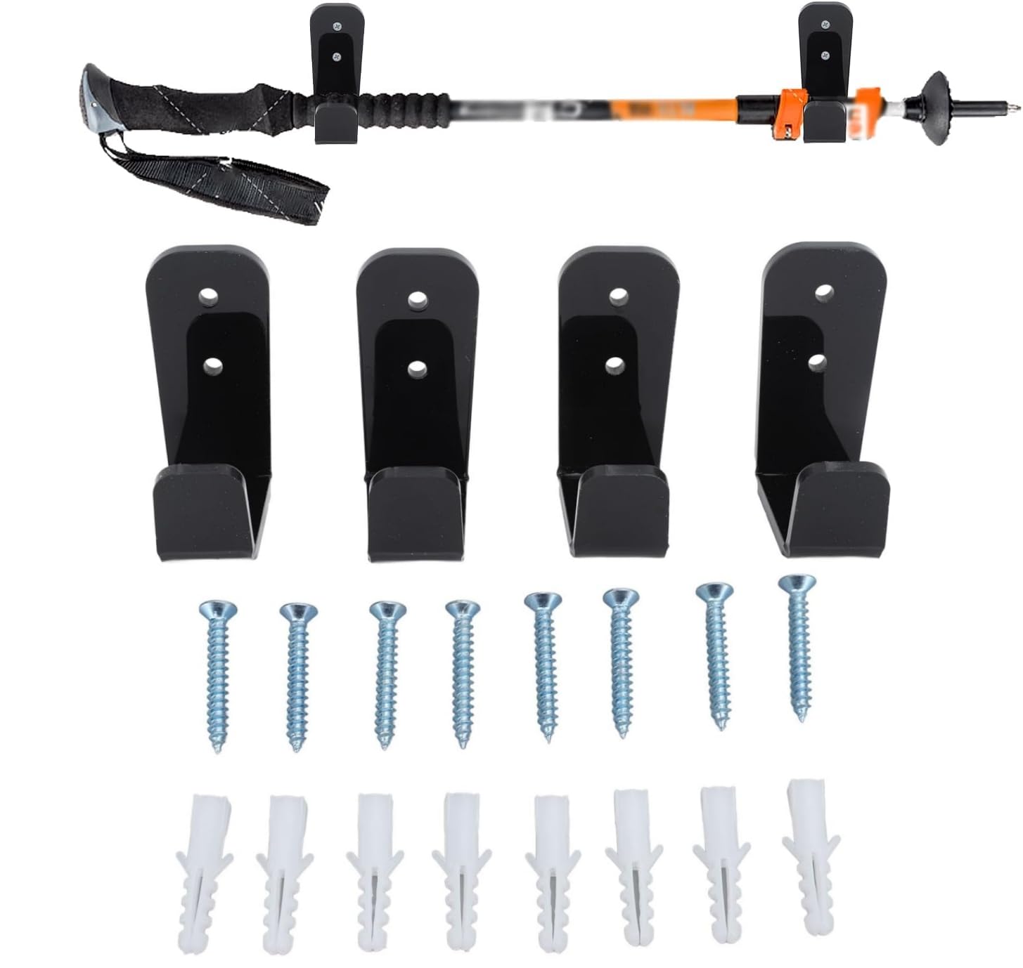 4 Pezzi Bastoncini Rack Hockey 3,5 x 2,6 x 6,3cm Acrilico Nero Bastone da Hockey su Ghiaccio Display Montaggio a Parete Gancio per Bastone da Hockey per Club Bar Garage