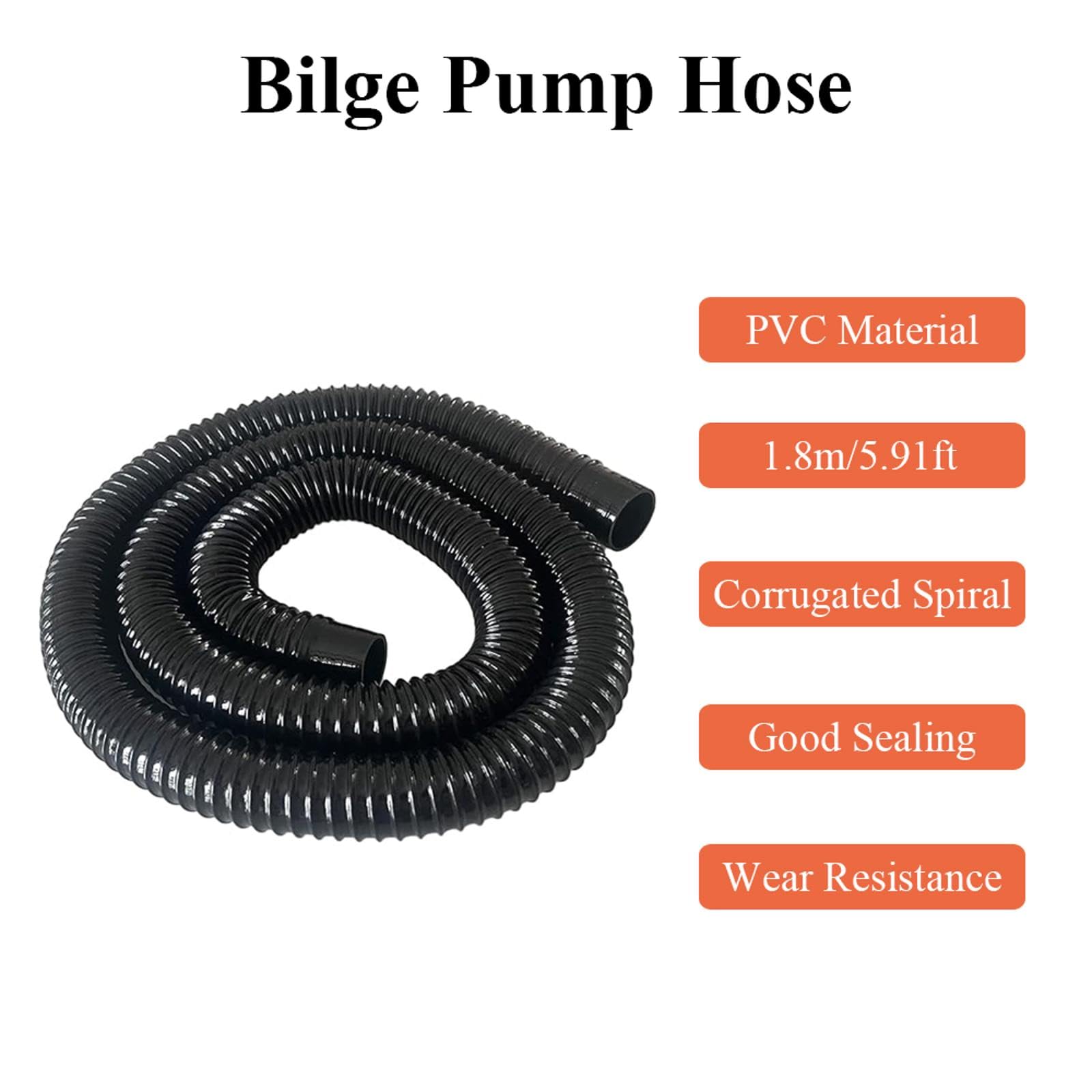 Kit de pompe de cale automatique de 1-1/8 pouces, 12 V, 100 GPH, pompe de cale avec tuyau et colliers de tuyau, ajustement universel pour piscines et bateaux