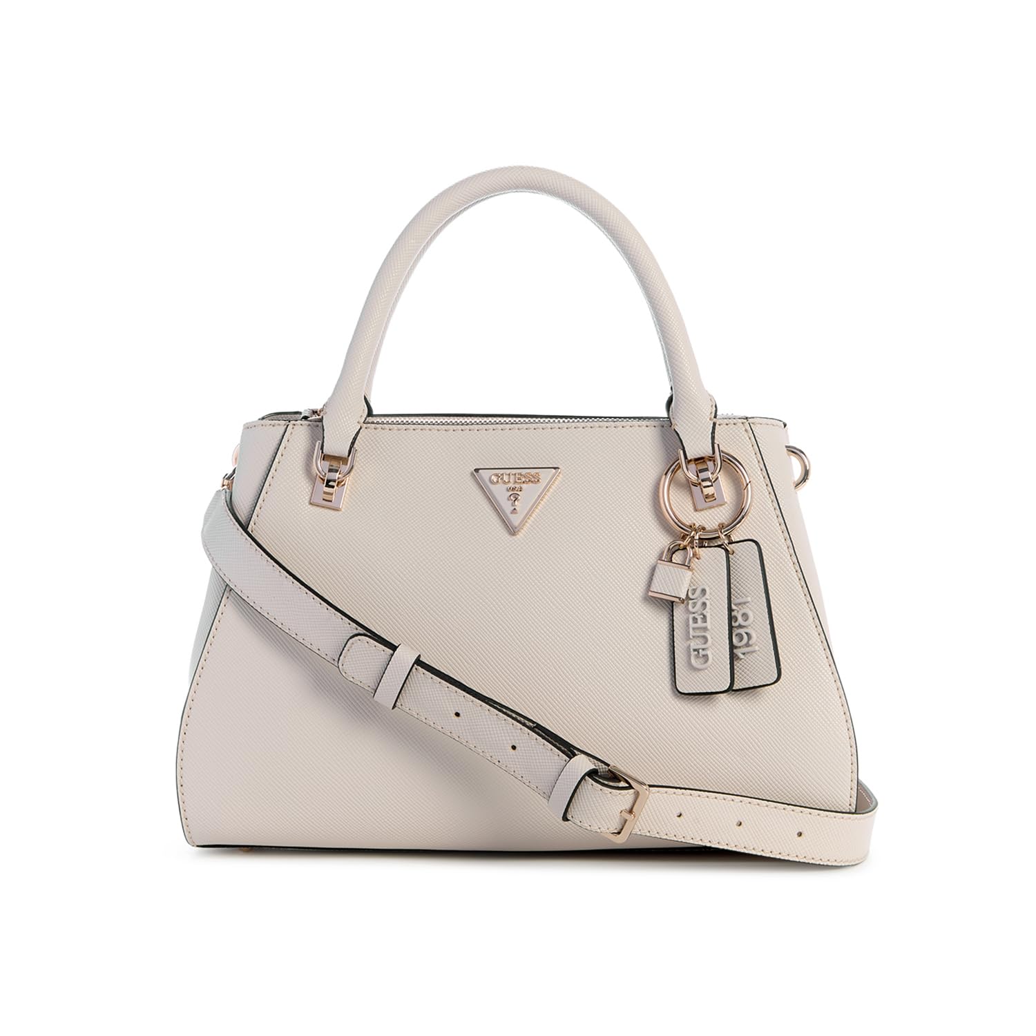 GUESS Noelle Luxury Satchel in Bone