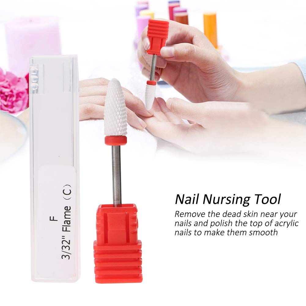 Broca para uñas, accesorios de la máquina de manicura eléctrica broca para uñas de cerámica para limpiar el gel de uñas, manicura pedicura uñas cortador de fresado herramienta de diseño de uñas(#04)
