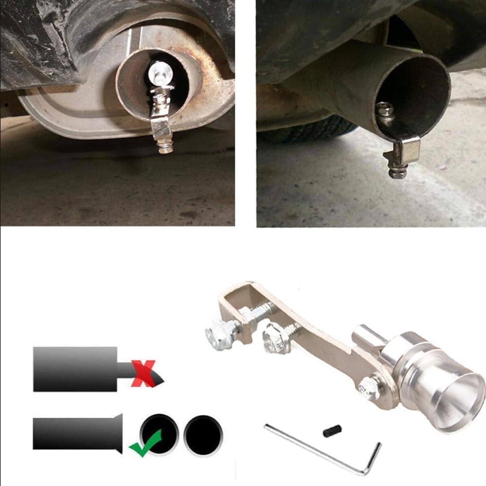 Sifflet Turbo Voiture Échappement Taille M Argent - Whistle Turbo Sound Universel