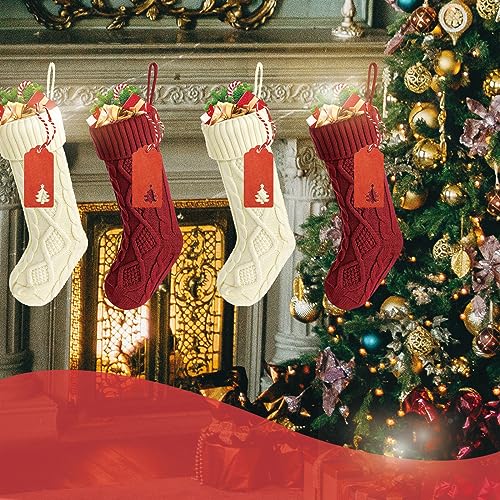 image for Henlrneov 4PCS Christmas Stockings, 18inch Large Size Personalized Cab