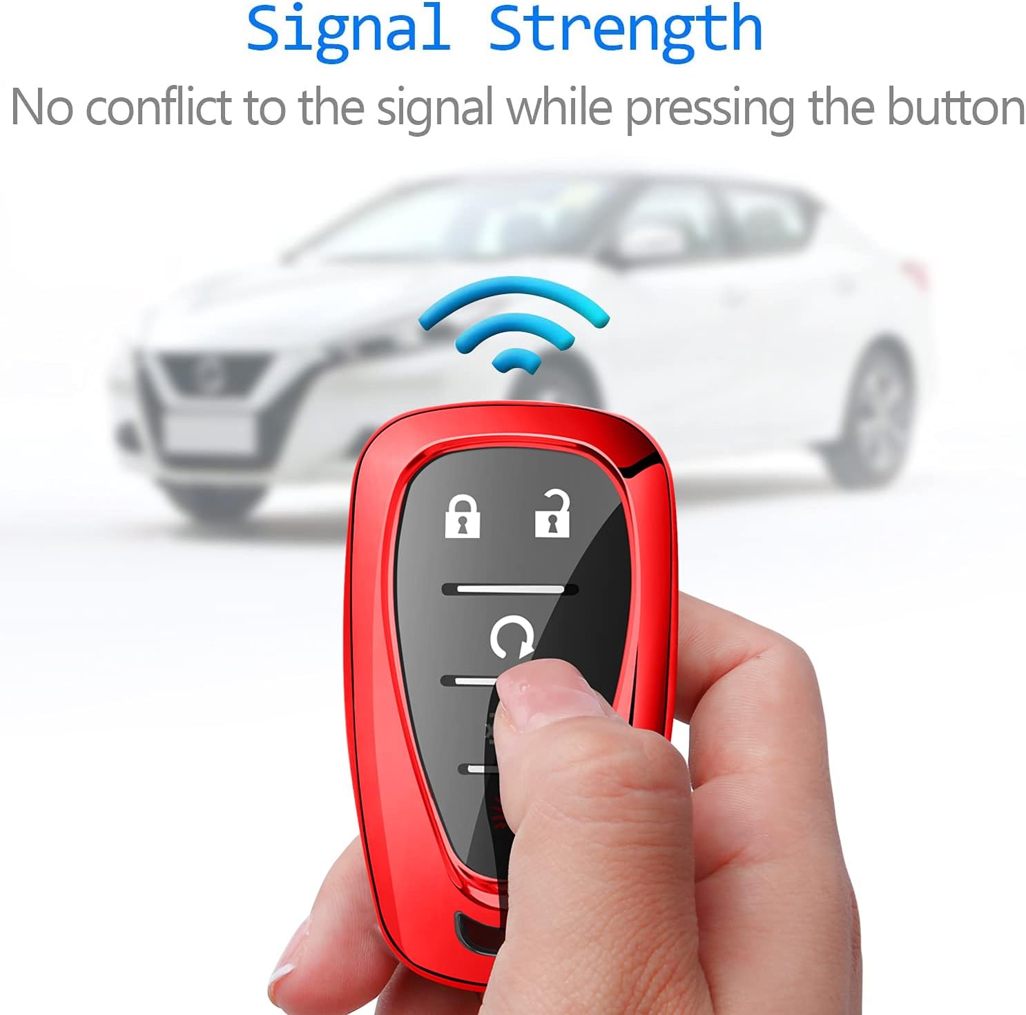Tukellen for Chevrolet Key Fob Cover Soft TPU Full Protection Key Shell Case Compatible with 2017 2018 2019 2020 Chevy Equinox Traverse Malibu Camaro Cruze Blazer Spark Sonic Impala Trax Bolt-Red
