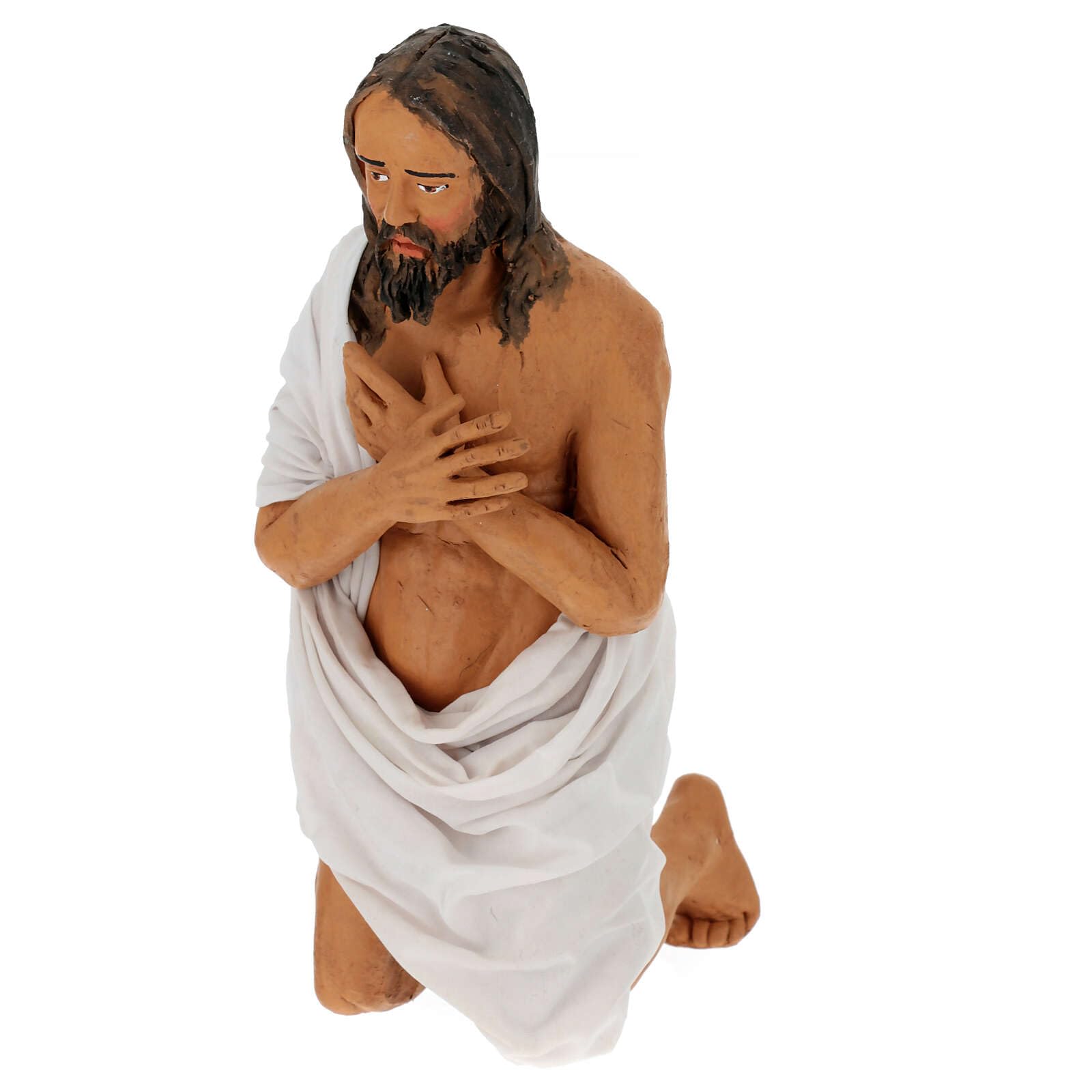 Holyart Baptism of Jesus Christ for terracotta Neapolitan Easter Creche of 30 cm, set of 2