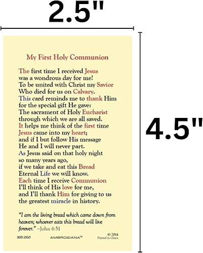 Miniatura 2 de Needzo Tarjetas sagradas laminadas de primera comunión, oración y versículo bíblico inspirador incluidos, regalos católicos, recuerdos de fiesta y