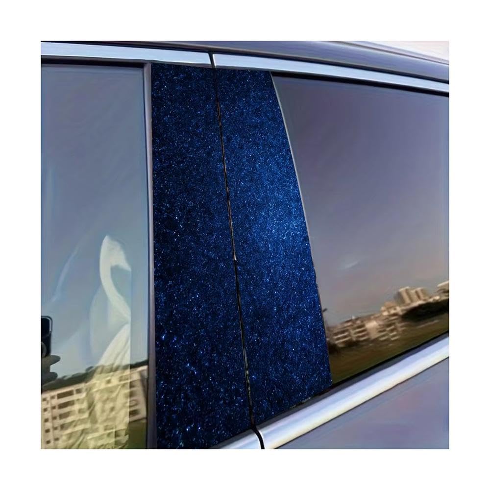 Dabhuoc One Color Car Parts 2 Pcs Car Center Pillar Sticker Starry Texture Glossy Material Protective Film