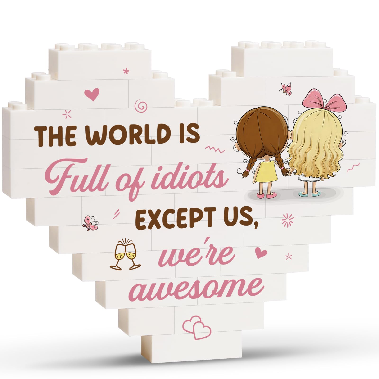 Greatabox Best Friend Birthday Gifts, Bestie Gifts for Women on Birthday Christmas Mothers Day, Special Female Friend Presents, Funny Heart Plaque for Bestie BBF Female