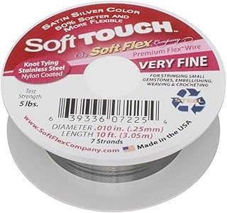 Soft Flex Kink Resistant Beading Wire - Very Fine 0.10 Diameter - Jewelry Making Bead Wire - 10 Ft