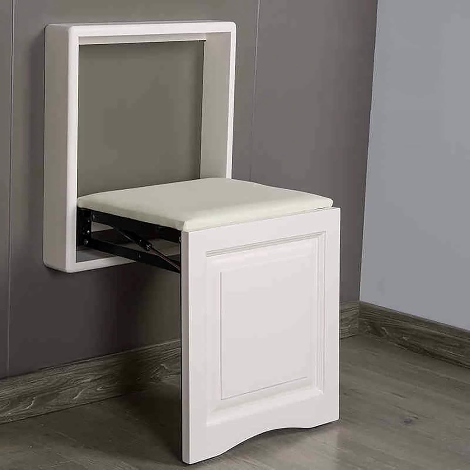 Invisible Shoe-Changing Stool Entrance Door Chair, Wall Mounted Shoe Changing Stool Easy to Fold, for Most Solid Walls