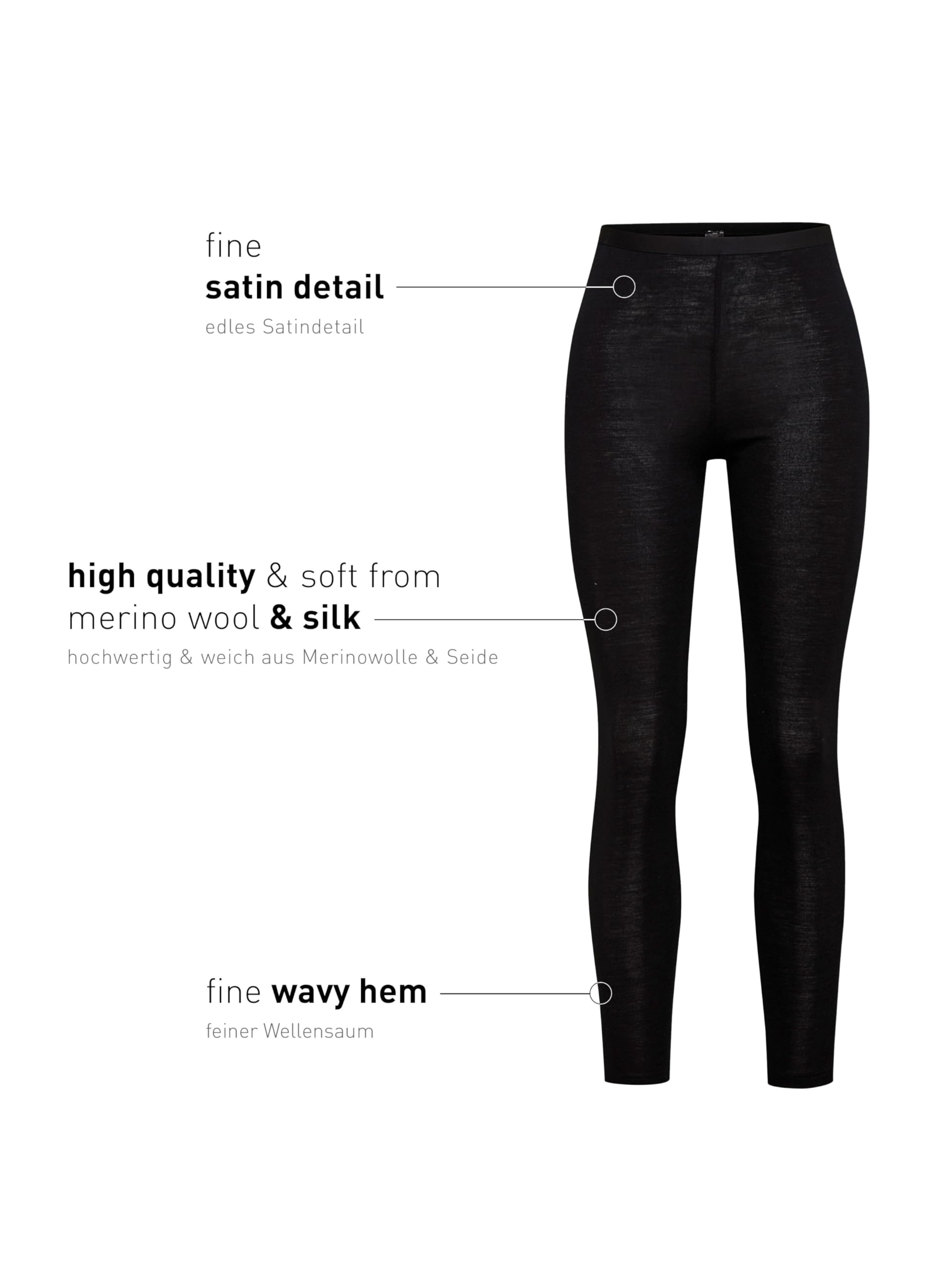 Calida Legging True Confidence Laine & Soie, Pantalon, 70% Laine (mérinos), 30% Soie