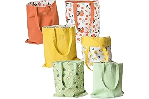 Double-Sided Reusable Shopping Bags with Vibrant Designs