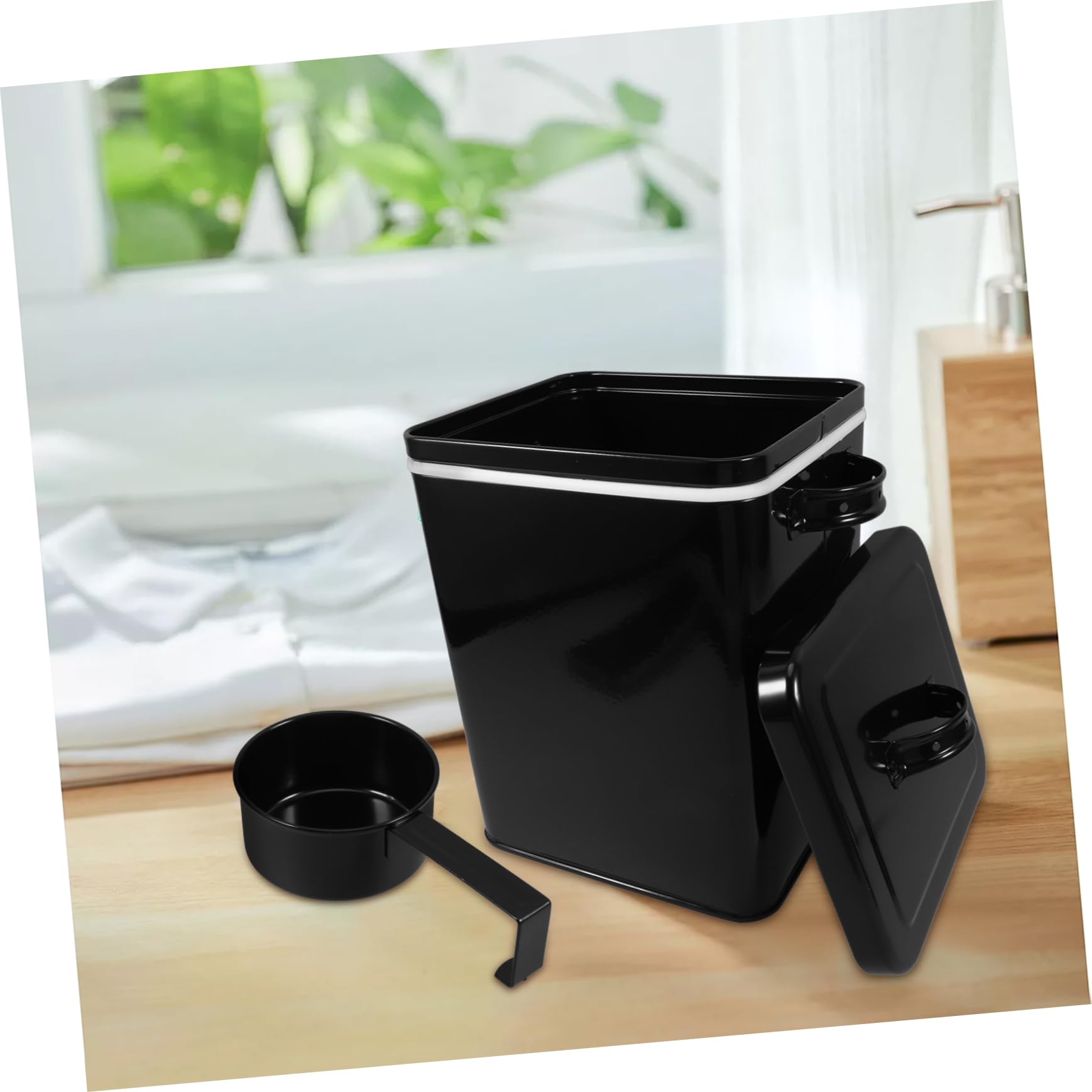 PRETYZOOM Contenedor de Almacenamiento Metálico con Cuchara Recipiente Hermético con Tapa Contenedor Multifunción para Alimentos de Cocina para Guardar Arroz Harina y Otros Ingredientes la D