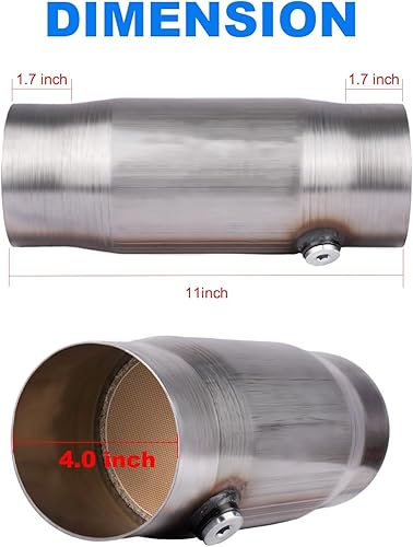 Miniatura 6 de Convertidor catalítico de entradasalida universal de alto flujo frontal convertidor catalítico de ajuste directo con puerto O2 (compatible con EPA)