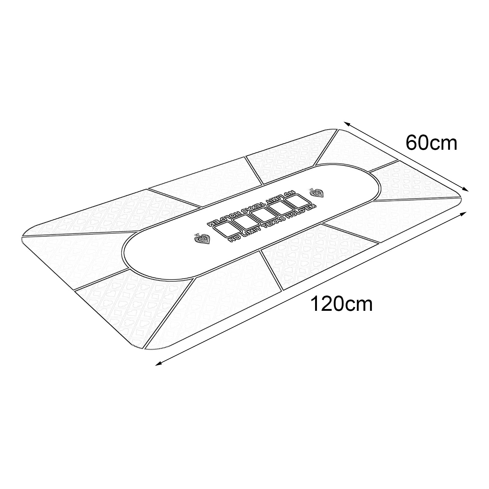 Tapis de Poker Professionnel 120 x 60 cm/120 x 60 cm | Sac de Transport Inclus | Tapis Poker Texas Holdem | Plateau de Poker | Antidérapant | Table de Poker Pliable Tapis de Cartes