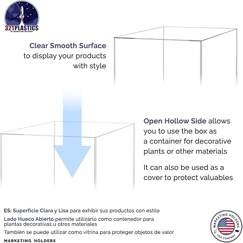 Miniatura 5 de Marketing Holder - Cubo de exhibición alto de 12 x 12 x 42 pulgadas, soporte de escultura artística de plexiglás acrílico, columna elevadora hueca