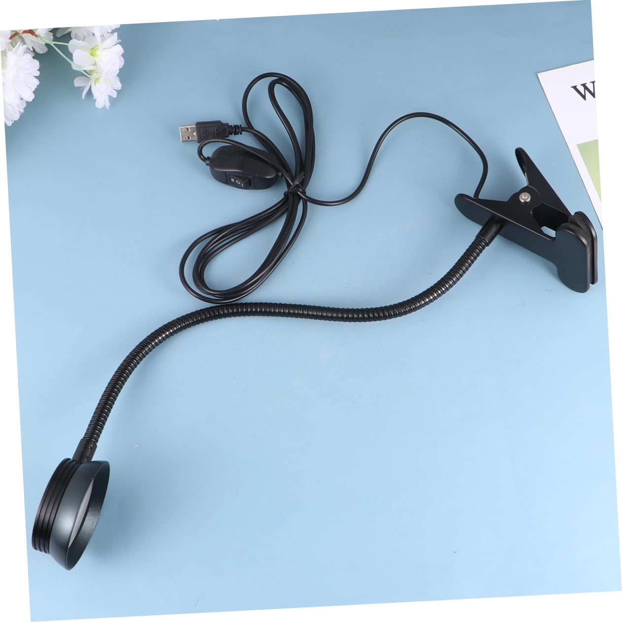 NUOBESTY Lampada da Lettura LED Ricaricabile USB Clip Flessibile e Luce Ultra Luminosa, Lampada da Comodino in Metallo Nera per Leggere a Letto o Campeggio