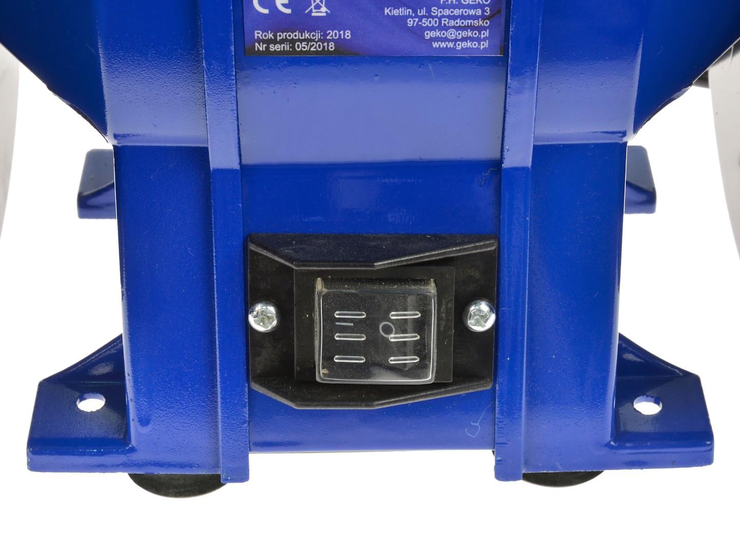 BSD Amoladora de banco profesional con discos de 200 mm para lijar y pulir - Motor 350W, velocidad 2950 rpm, base antideslizante y protectores oculares ajustables.
