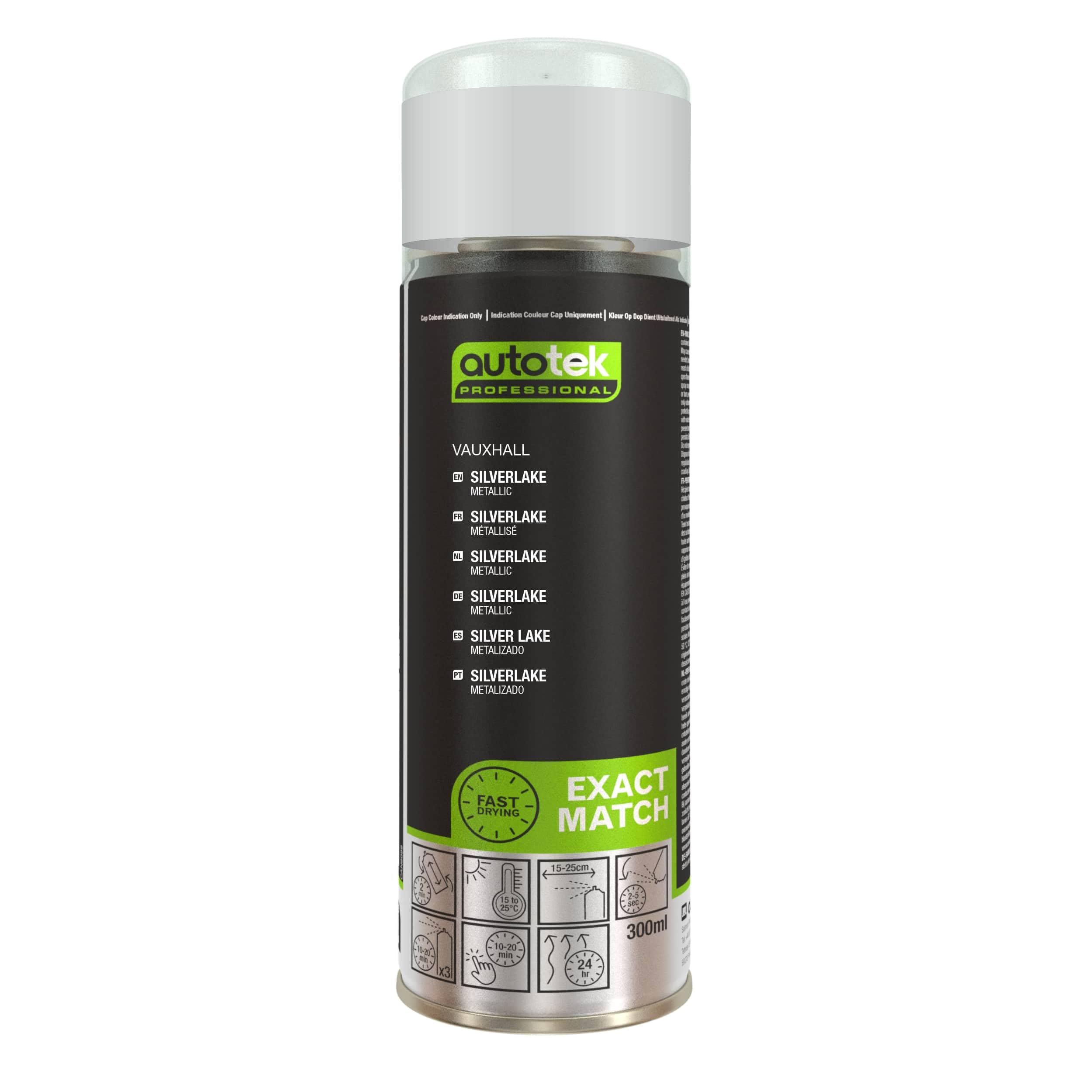 AutoTek Professional Exact Match Car Spray Paint, Vauxhall Silverlake Metallic Aerosol Spray 300 ml