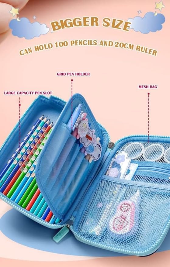 Image of DEOXY Dear Big Cartoon Theme Pencil Case,3D Pouch,Multipurpose Zipper for Kids,Pen and Pencil Bag for School Kids (3D Bear Big)