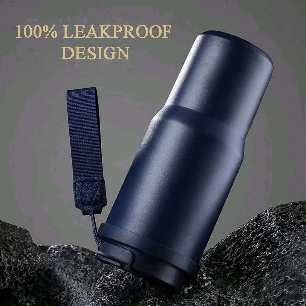 25 OZ Tumbler with Lid and Straw, Tumbler with Flip Straw, Stainless Steel Tumbler, Double Wall Vacuum Insulated Tumbler, Travel Coffee Mug with Strip, Insulated Coffee Mug, Navy - Image 3